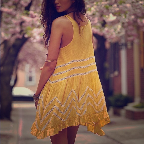 Free People hippie bohemian trapeze slip dress - Picture 1 of 7